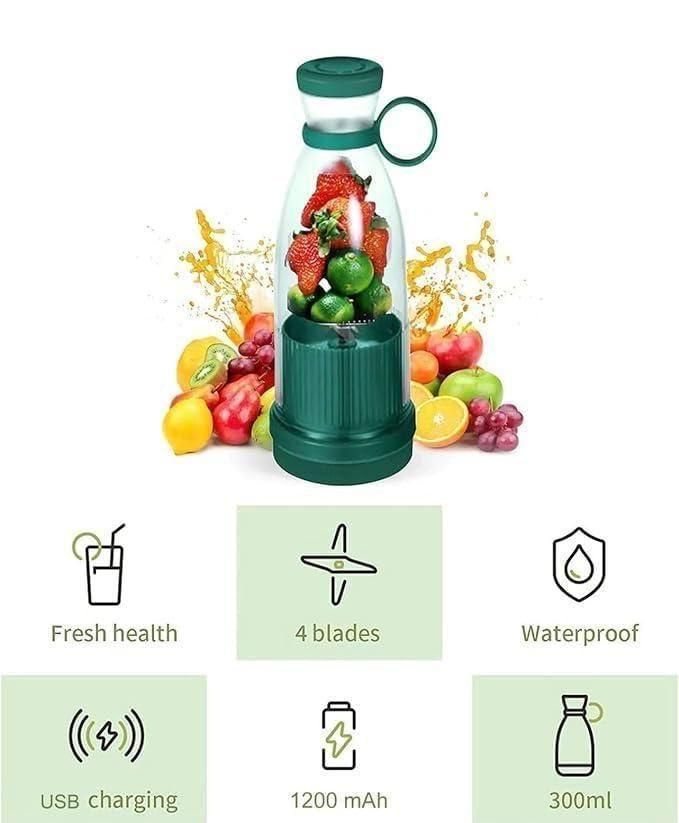 Portable Electric Juicer Cup (380ml) – USB Rechargeable Mini Blender
