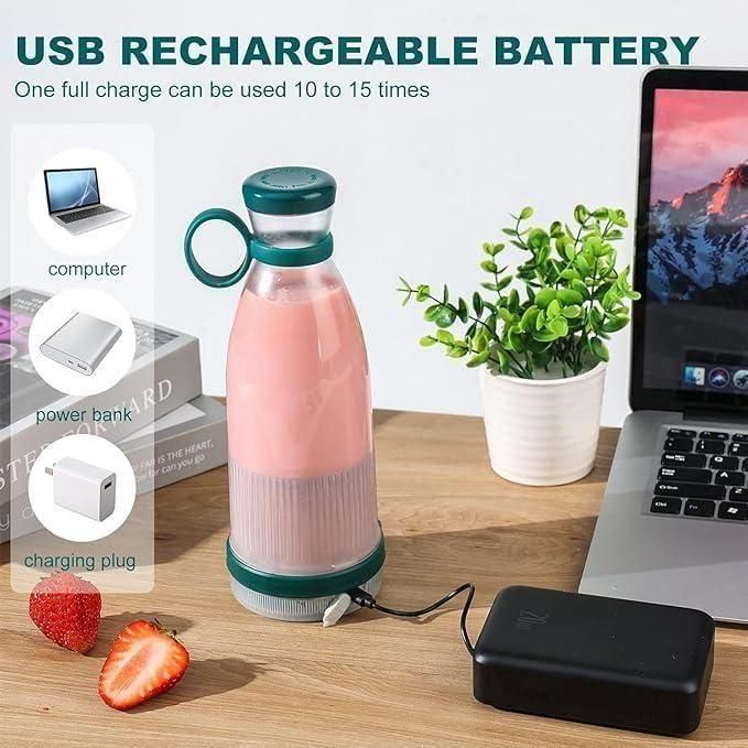 Portable Electric Juicer Cup (380ml) – USB Rechargeable Mini Blender